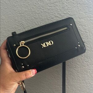 XOXO Black Wristlet with Gold Accents
